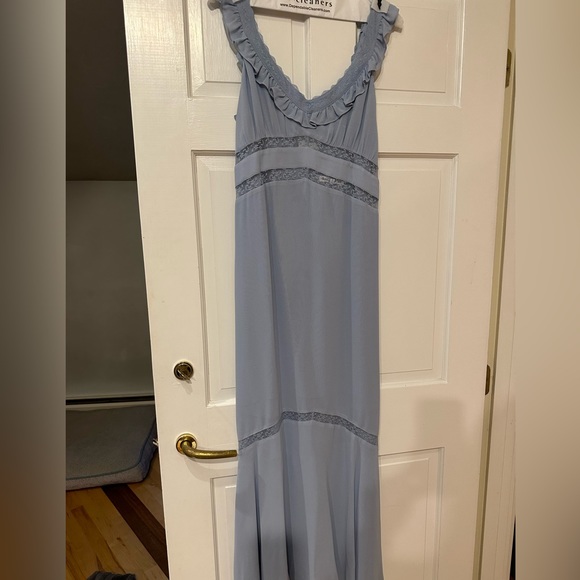 Reformation Sky Blue Ruffle Midi Dress - Picture 6 of 7